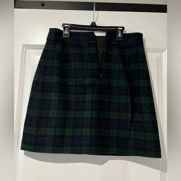 J.Crew Black Watch Plaid Wool Skirt - Picture 6 of 7